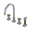 Rubinet Widespread Kitchen Set with Hand Spray Satin Nickel
