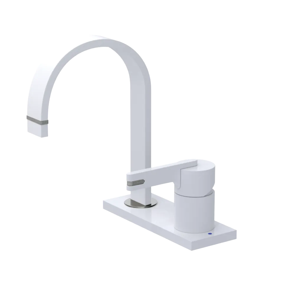Rubinet 4" Centre Single Control Lav. Set (less drain) White