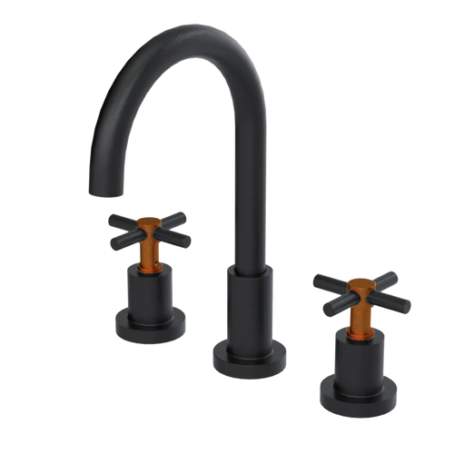 Rubinet Widespread Kitchen Set with LaSalle Spout Matt Black