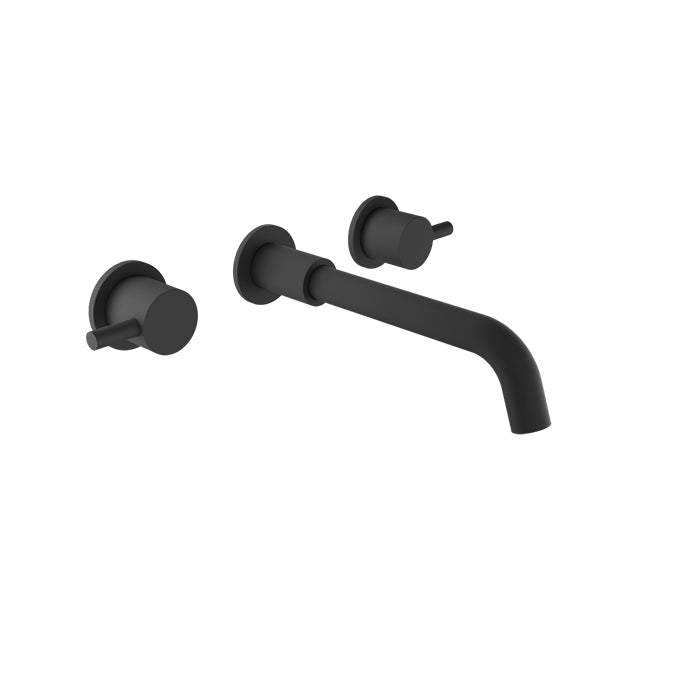 Baril Two handles wall-mounted lavatory faucet, drain not included