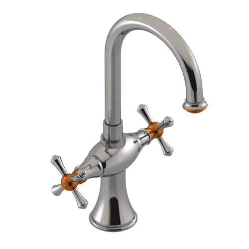 Rubinet Single Hole Dual Handle Lav. Set. (less drain) Polished Nickel