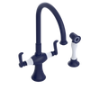 Rubinet Two Handle Single Hole Kitchen Set with Hand Spray Midnight Blue