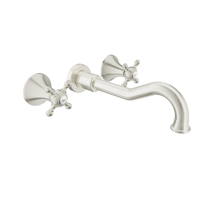 Baril Two handles wall-mounted lavatory faucet, drain not included