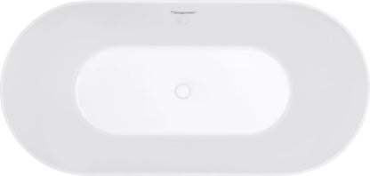 Harmony Matte White 59" x 30" Freestanding Bathtub - FBH5930