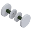 Rubinet Shower Door Knob (set) Matt White
