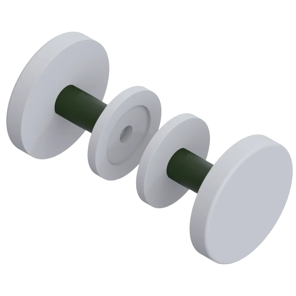 Rubinet Shower Door Knob (set) Matt White