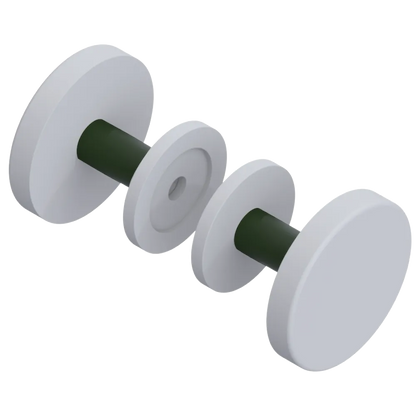Rubinet Shower Door Knob (set) Matt White