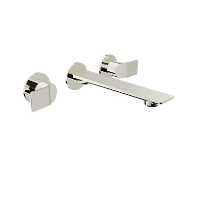 Baril Two handles wall-mounted lavatory faucet, drain not included
