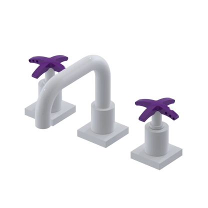 Rubinet Widespread Lav. Set. with Genesis spout (less drain) White