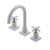 Rubinet Widespread Lav. Set. (less drain) White