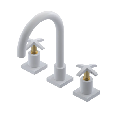 Rubinet Widespread Lav. Set. (less drain) White