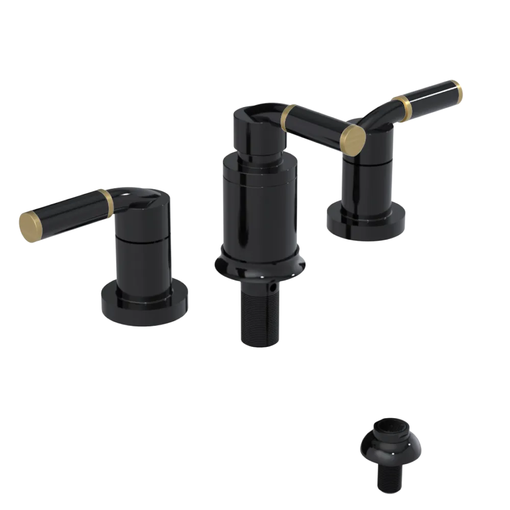 Rubinet Bidet Fitting with Spray, Diverter, and Vacuum Breaker (less drain) Black