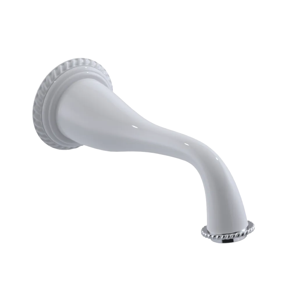 Rubinet Tub Filler Spout Wall Mount White