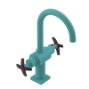 Rubinet Single Hole Dual Handle Lav. Set. (less drain) Aqua