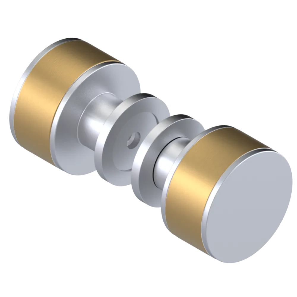 Rubinet Shower Door Knob (set) Satin Chrome
