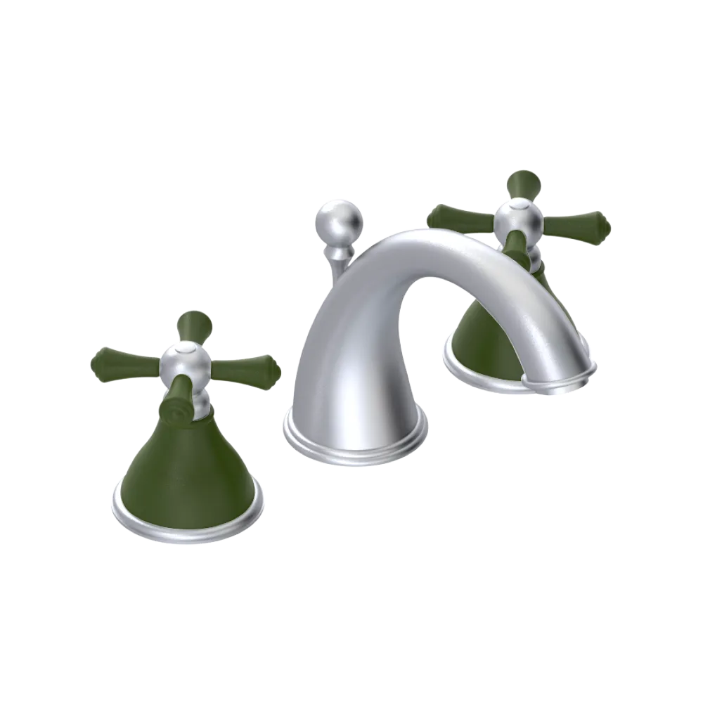 Rubinet Widespread Lav. Set. (less drain) Satin Chrome