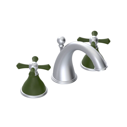 Rubinet Widespread Lav. Set. (less drain) Satin Chrome