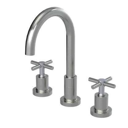 Rubinet Widespread Kitchen Set with LaSalle Spout Satin Nickel