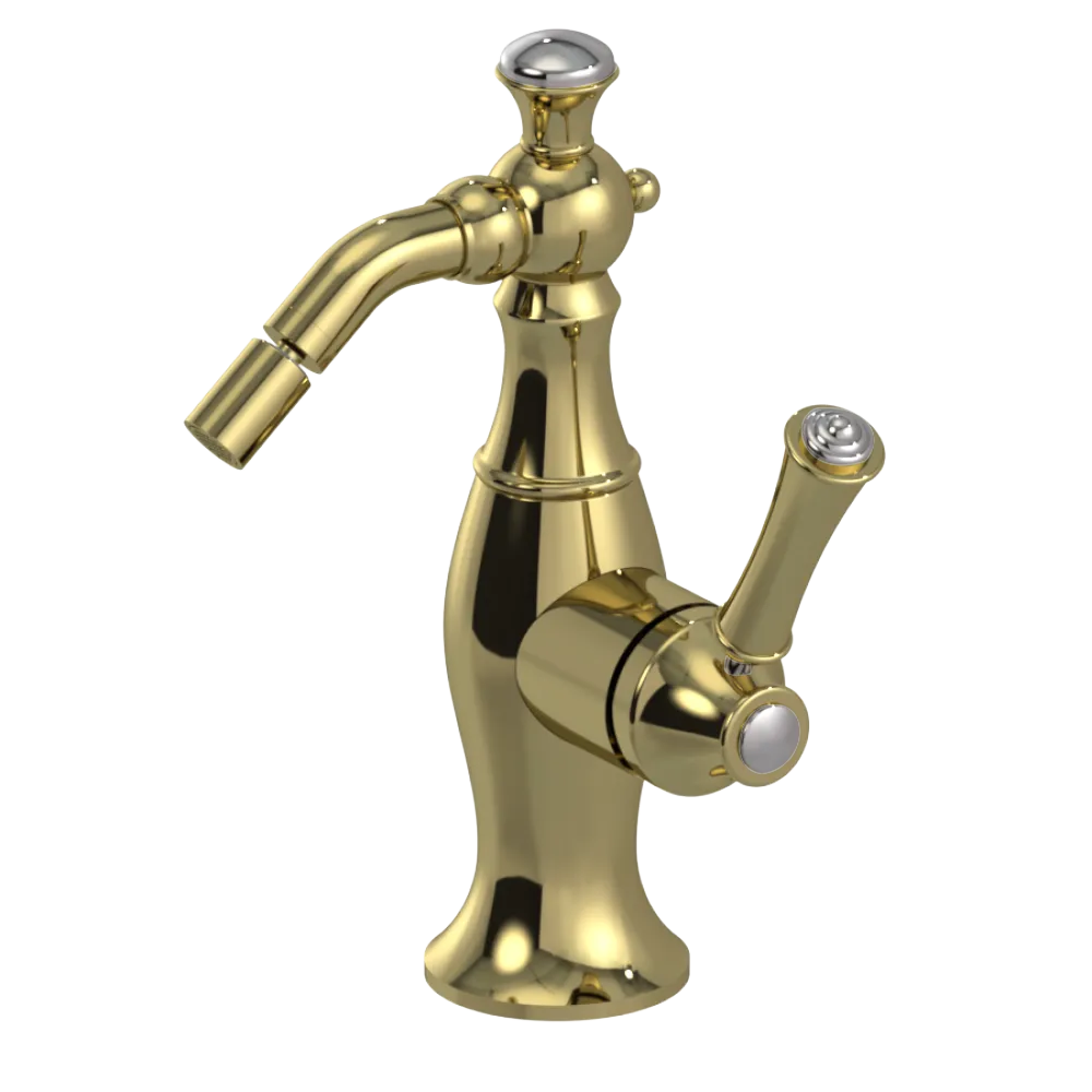 Rubinet Single Control Bidet Fitting (less drain) Natural Brass
