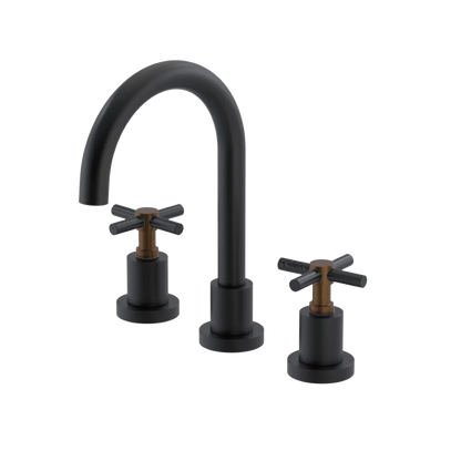 Rubinet Widespread Lav. Set. (less drain) Matt Black