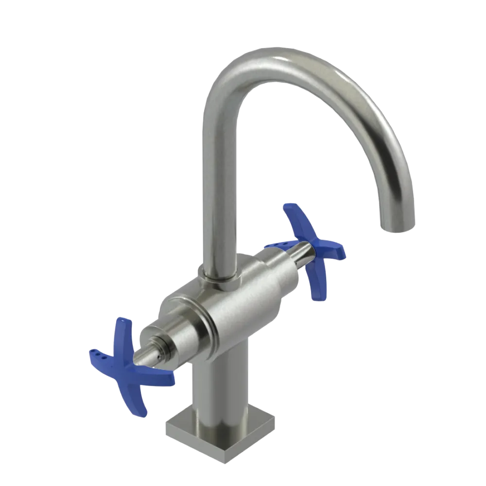 Rubinet Single Hole Dual Handle Lav. Set. (less drain) Satin Nickel