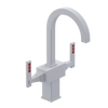 Rubinet Single Hole Dual Handle Lav. Set. (less drain) Matt White
