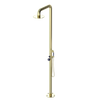 Rubinet Pressure Balance Outdoor Shower with Hand Held Shower & 10" Shower Head - 304 Stainless Steel Gold
