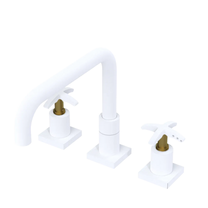 Rubinet Widespread Kitchen Set with Genesis Spout Matt White