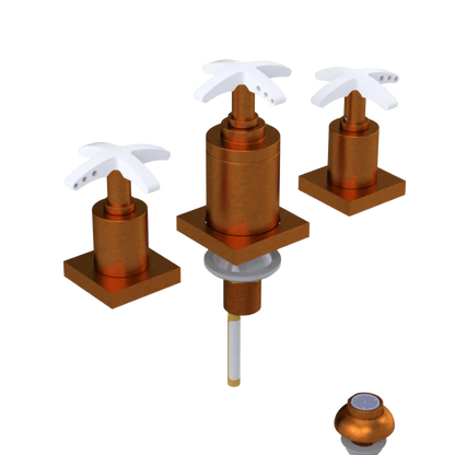 Rubinet Bidet Fitting with Spray, Diverter, and Vacuum Breaker (less drain) Antique Copper Matt