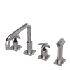 Rubinet Widespread Kitchen Set with Genesis Spout with Hand Spray Polished Nickel