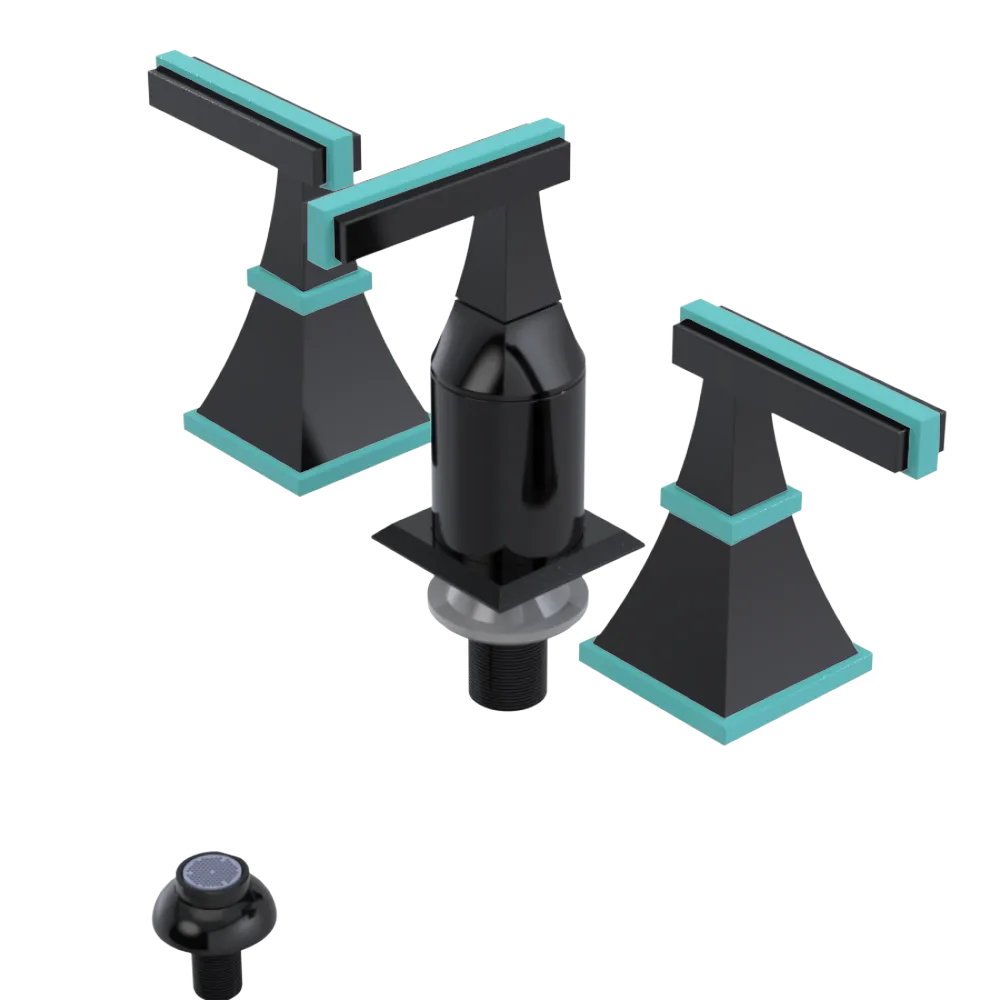 Rubinet Bidet Fitting with Spray, Diverter, and Vacum Breaker (Less Drain) Black