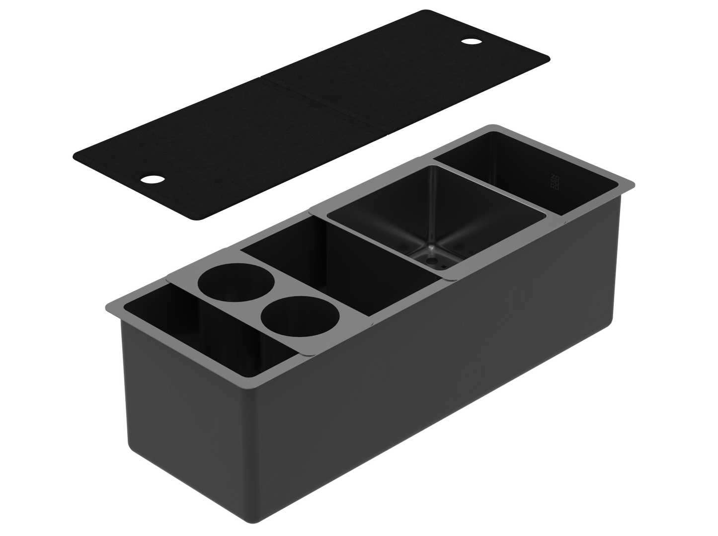 Zomodo Panama 26" Party Sink / Cooler Kit - Black Pearl