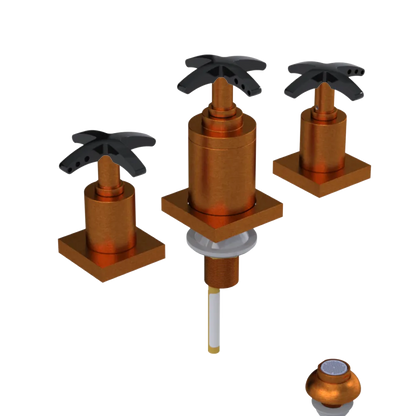 Rubinet Bidet Fitting with Spray, Diverter, and Vacuum Breaker (less drain) Antique Copper Matt