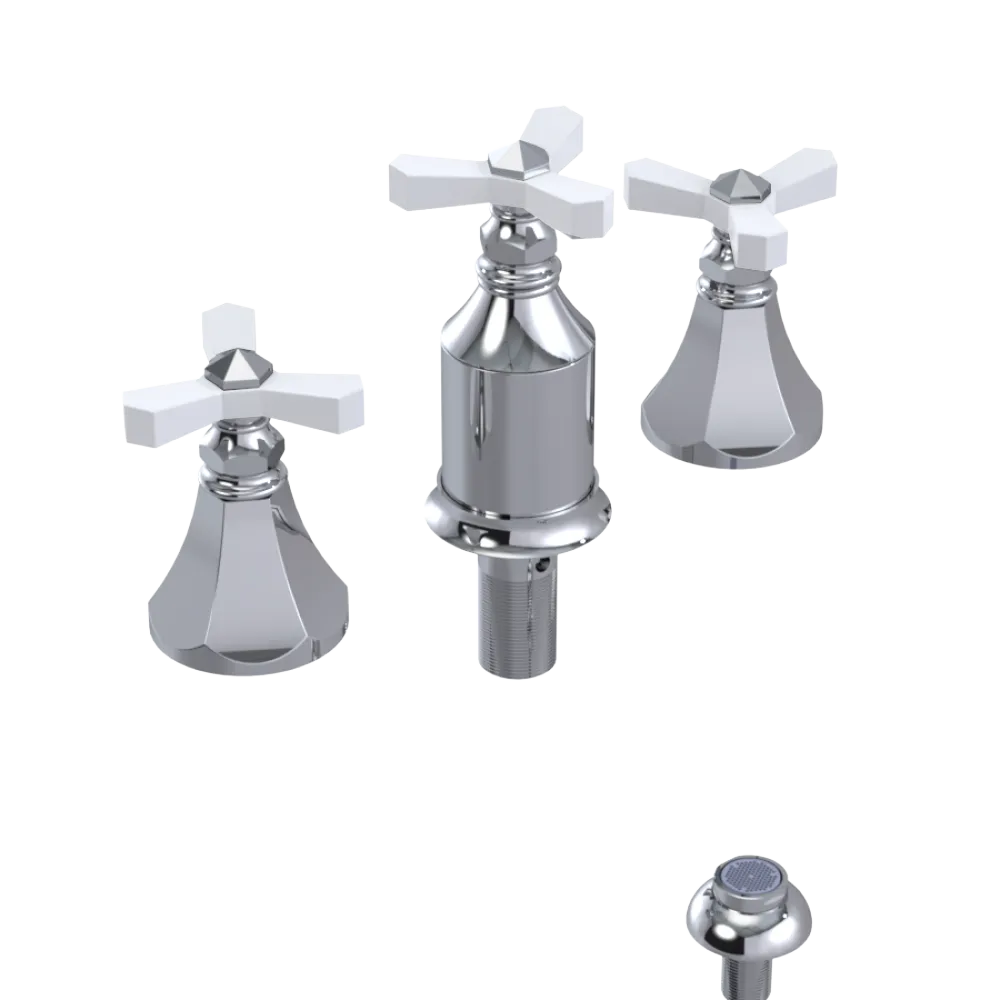 Rubinet Bidet Fitting with Spray, Diverter, and Vacum Breaker (Less Drain) Chrome