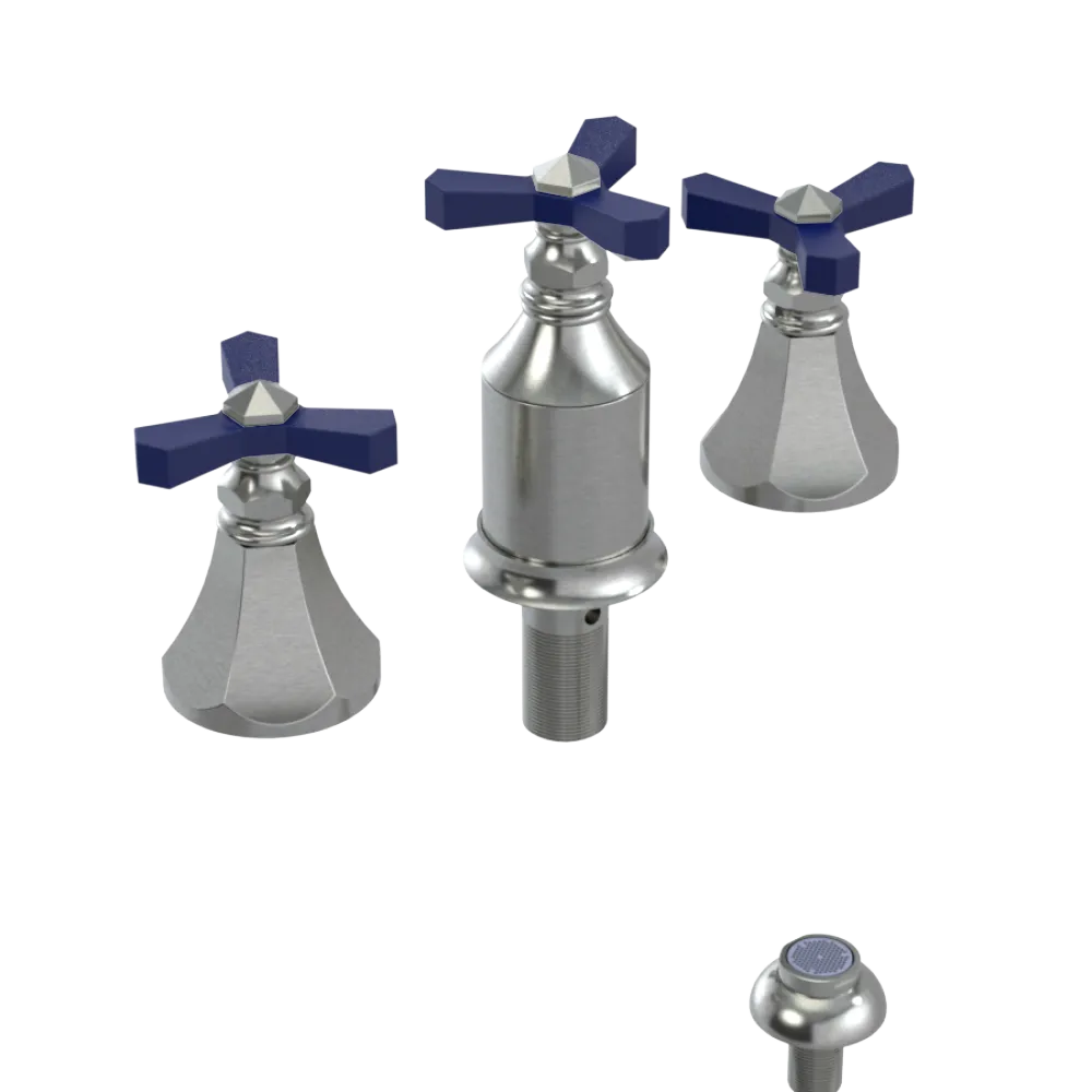 Rubinet Bidet Fitting with Spray, Diverter, and Vacum Breaker (Less Drain) Satin Nickel