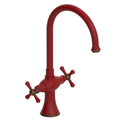 Rubinet Two Handle Single Hole Kitchen Set Maroon
