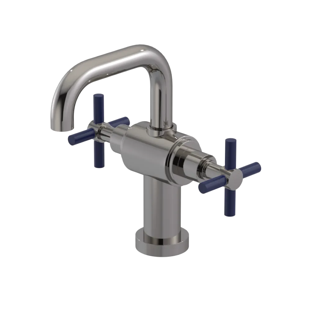 Rubinet Single Hole Dual Handle Lav. Set. (less drain) Polished Nickel