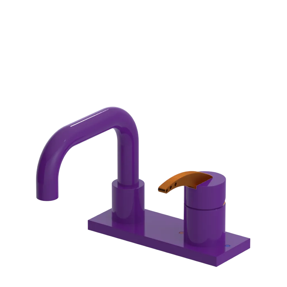 Rubinet 4" Centre Single Control Lav. Set. with Genesis spout (less drain) Purple Haze