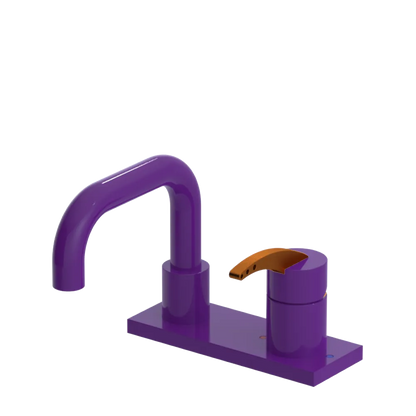 Rubinet 4" Centre Single Control Lav. Set. with Genesis spout (less drain) Purple Haze