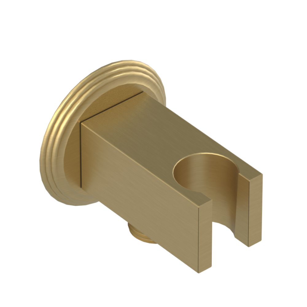 Rubinet Wall Bracket with Integral Supply with 1/2" NPT x 1/2" NPSM x 3" Nipple Satin Brass