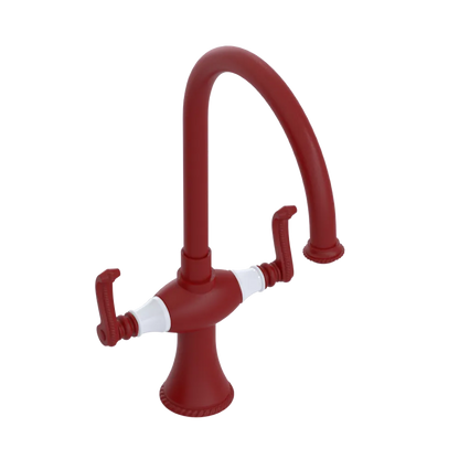 Rubinet Two Handle Single Hole Kitchen Set Maroon