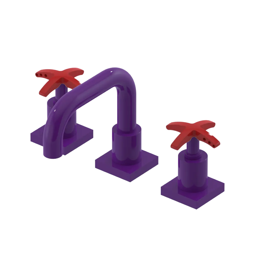 Rubinet Widespread Lav. Set. with Genesis spout (less drain) Purple Haze