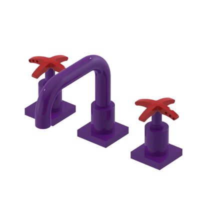 Rubinet Widespread Lav. Set. with Genesis spout (less drain) Purple Haze