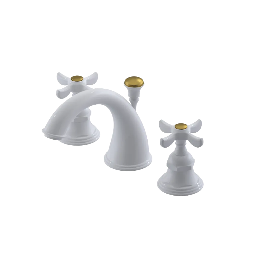 Rubinet Widespread Lav. Set. (less drain) White