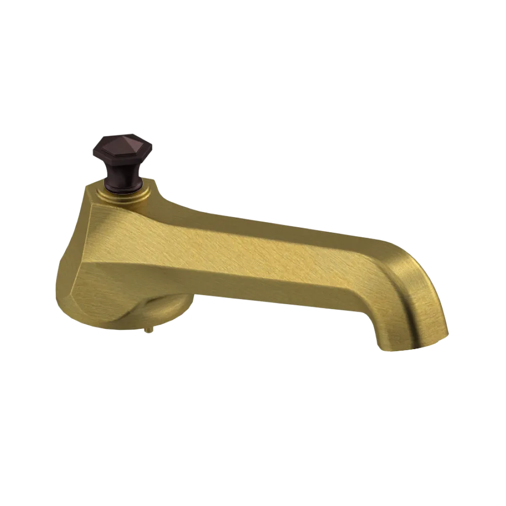 Rubinet Tub Filler Spout Deck Mount Antique Brass Matt
