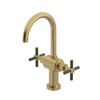 Rubinet Single Hole Dual Handle Lav. Set with LaSalle Spout (less drain) Satin Brass