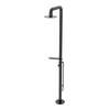 Rubinet Pressure Balance Outdoor Shower with Foot Rinse & 10" Shower Head (with shelf) - 304 Stainless Steel Black