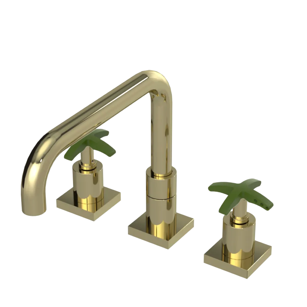 Rubinet Widespread Kitchen Set with Genesis Spout Gold