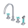 Rubinet Widespread Kitchen Set with Hand Spray Satin Chrome