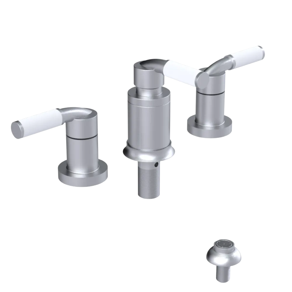 Rubinet Bidet Fitting with Spray, Diverter, and Vacuum Breaker (less drain) Satin Chrome